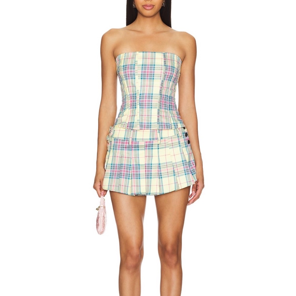 Josie Skirt Set in Yellow Plaid